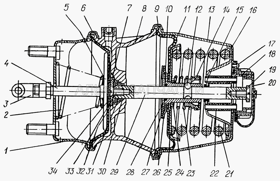 Камера тормозная задняя (24.3519200 Камера тормозная тип 24/24) 