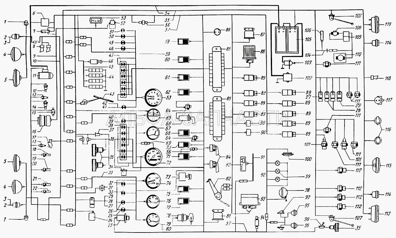 Схема электрооборудования (С306Г-3721000 Сигнал звуковой низкого тона С306Г) 