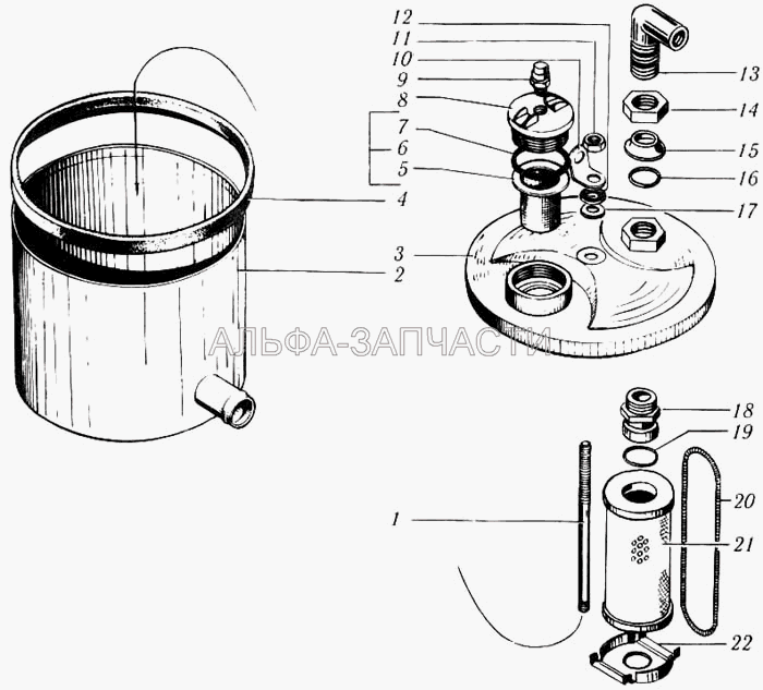 Бачок масляный (255Б-3410072 Фильтр заливной горловины бачка в сборе) 