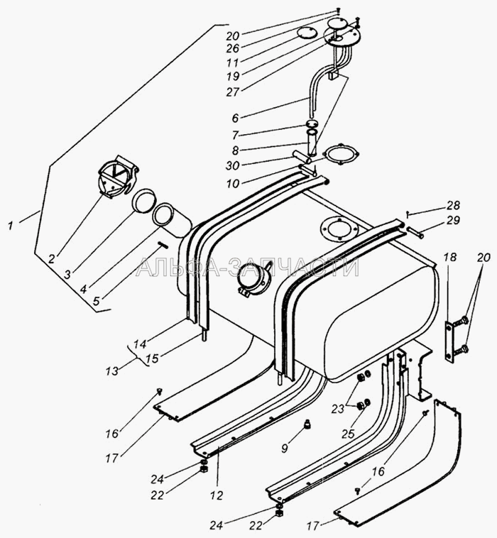 Крепление топливного бака (4370-1101010 Бак топливный) 