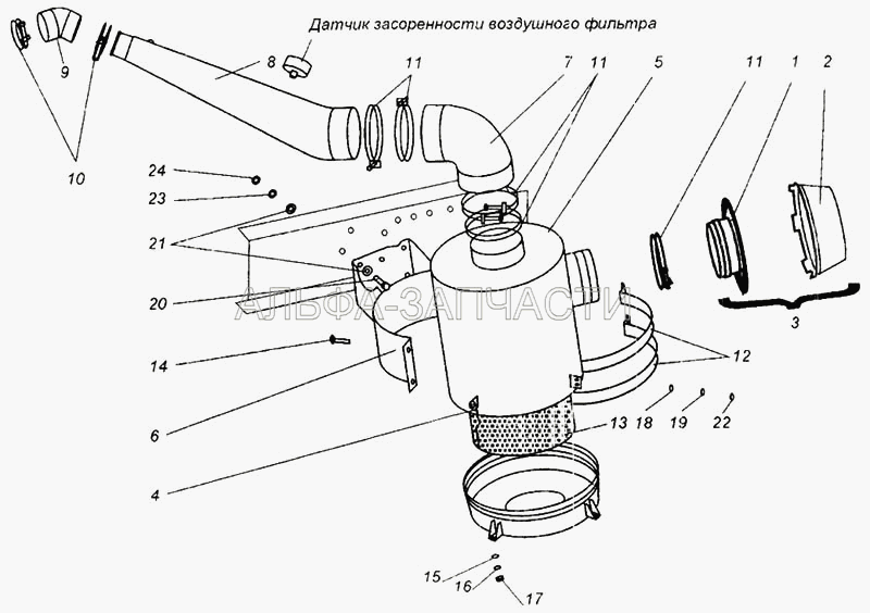 Система питания воздухом 437040 (740.1109560-02 Элемент фильтрующий) 