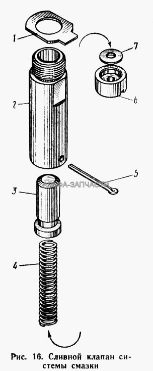Сливной клапан системы смазки (312571-П2 Шайба сливного клапана замковая) 