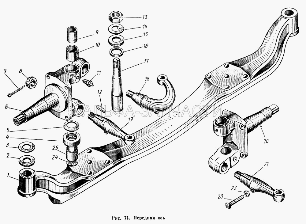 Передняя ось (500А-3001017 Втулка шкворня нижняя) 