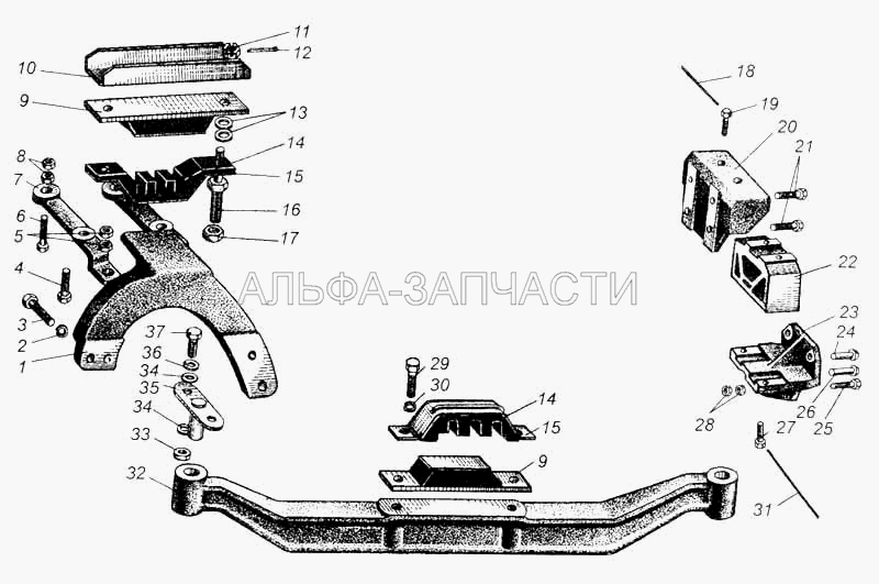 Крепление силового агрегата (500-1001020 Подушка передней опоры двигателя в сборе) 