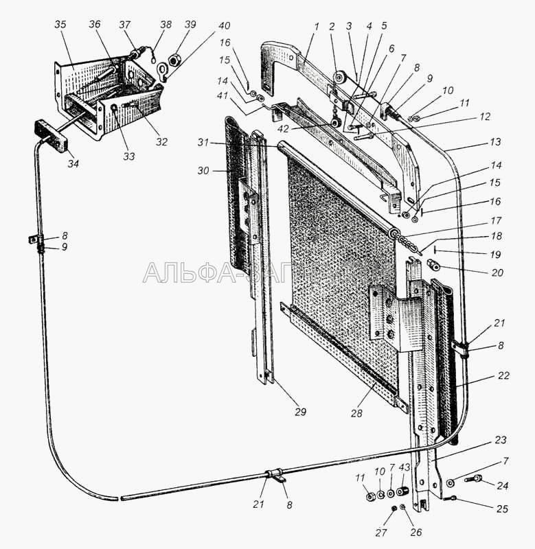 Шторка радиатора (500А-1310840-А Тросик с оболочкой в сборе) 