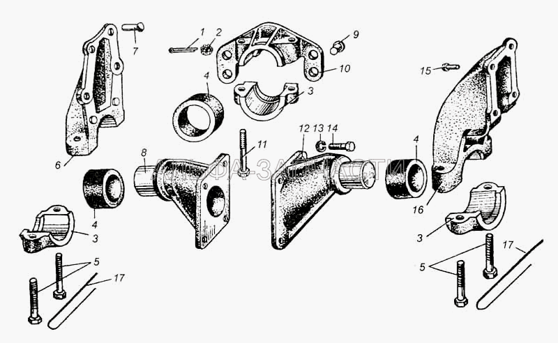 Подвеска раздаточной коробки автомобиля МАЗ-509А  