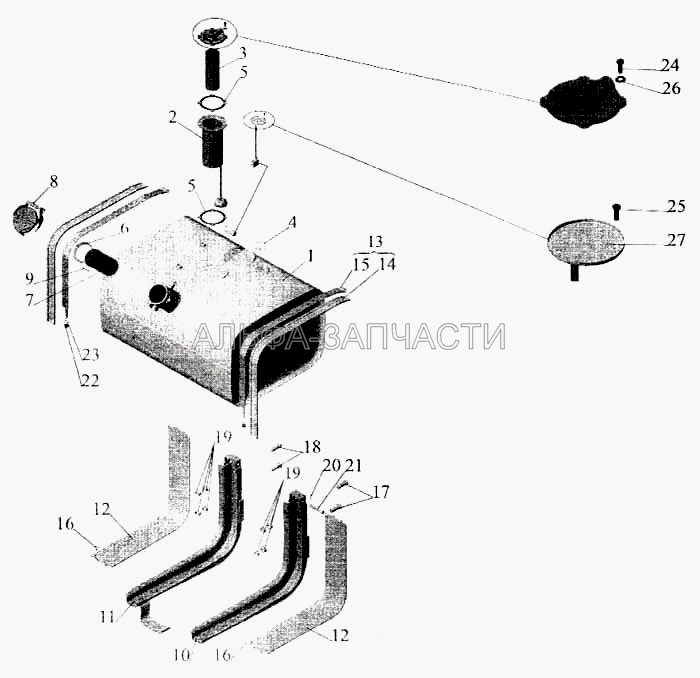 Крепление топливного бака (372787 Болт М18х1,5-6gх50) 