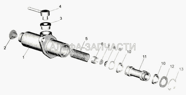 Цилиндр подпедальный 6430-1602510 (64221-1602907 Шайба) 