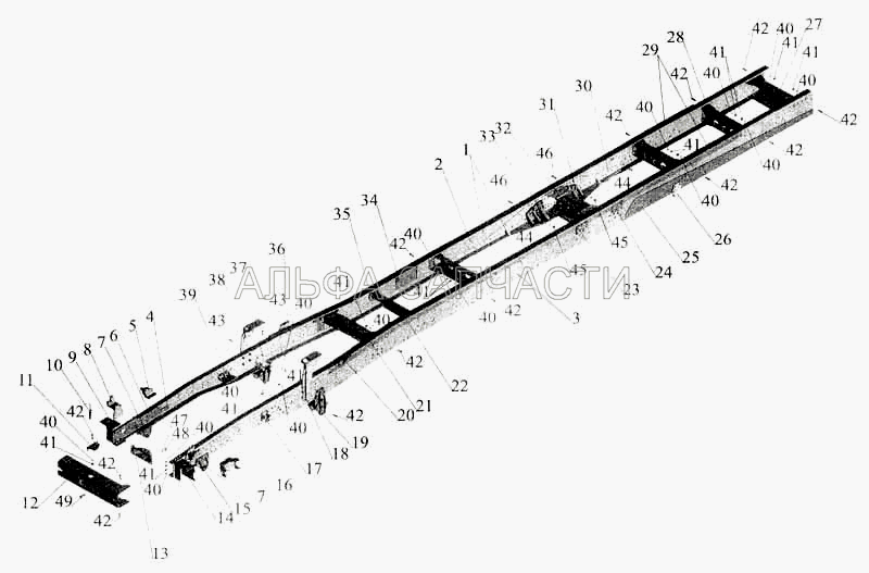 Рама автомобиля-сортиментовоза МАЗ-630308,630305  