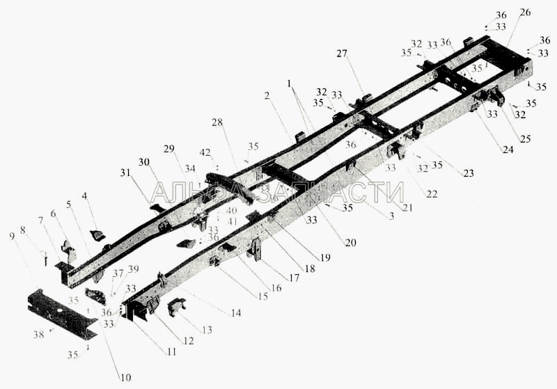 Рама автомобиля МАЗ-533702 (500А-2806117-01 Палец) 
