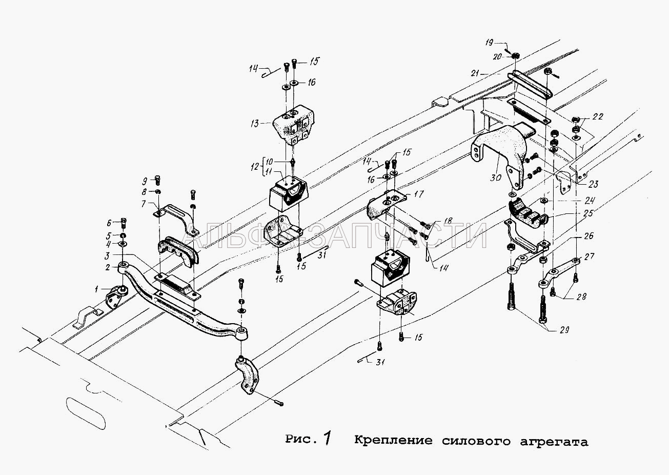 Крепление силового агрегата (64227-1001030 Скоба) 