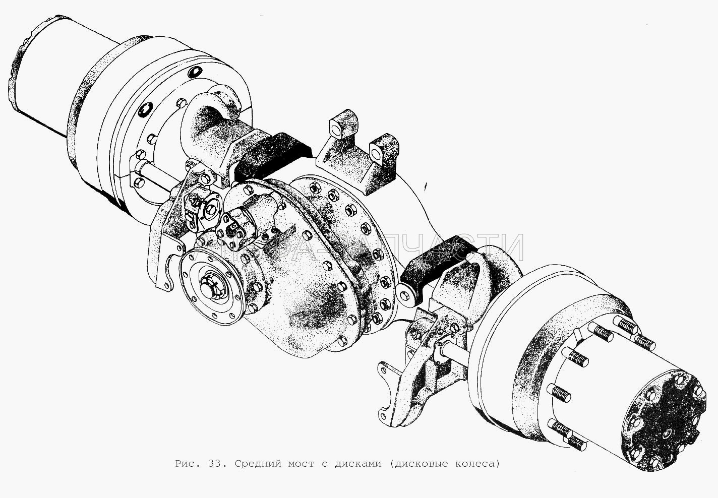 Средний мост с дисками (дисковые колеса)  