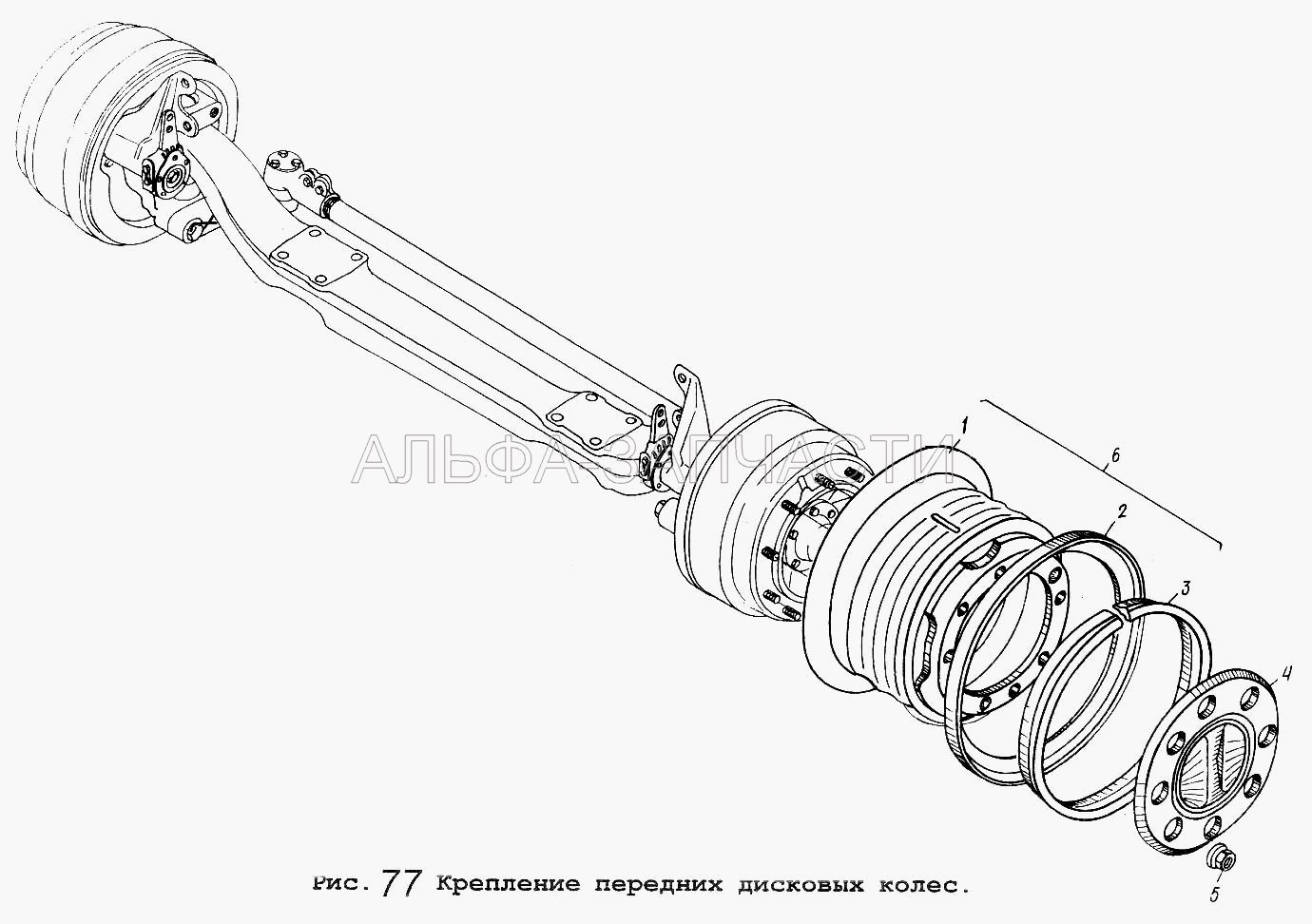 Крепление передних дисковых колес (93865-3104038 Гайка М22х1,5-6Н) 