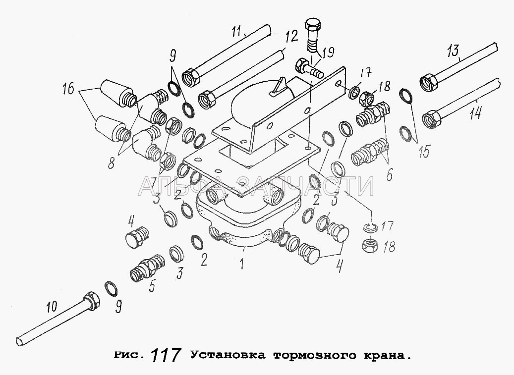 Установка тормозного крана (404314 Штуцер) 