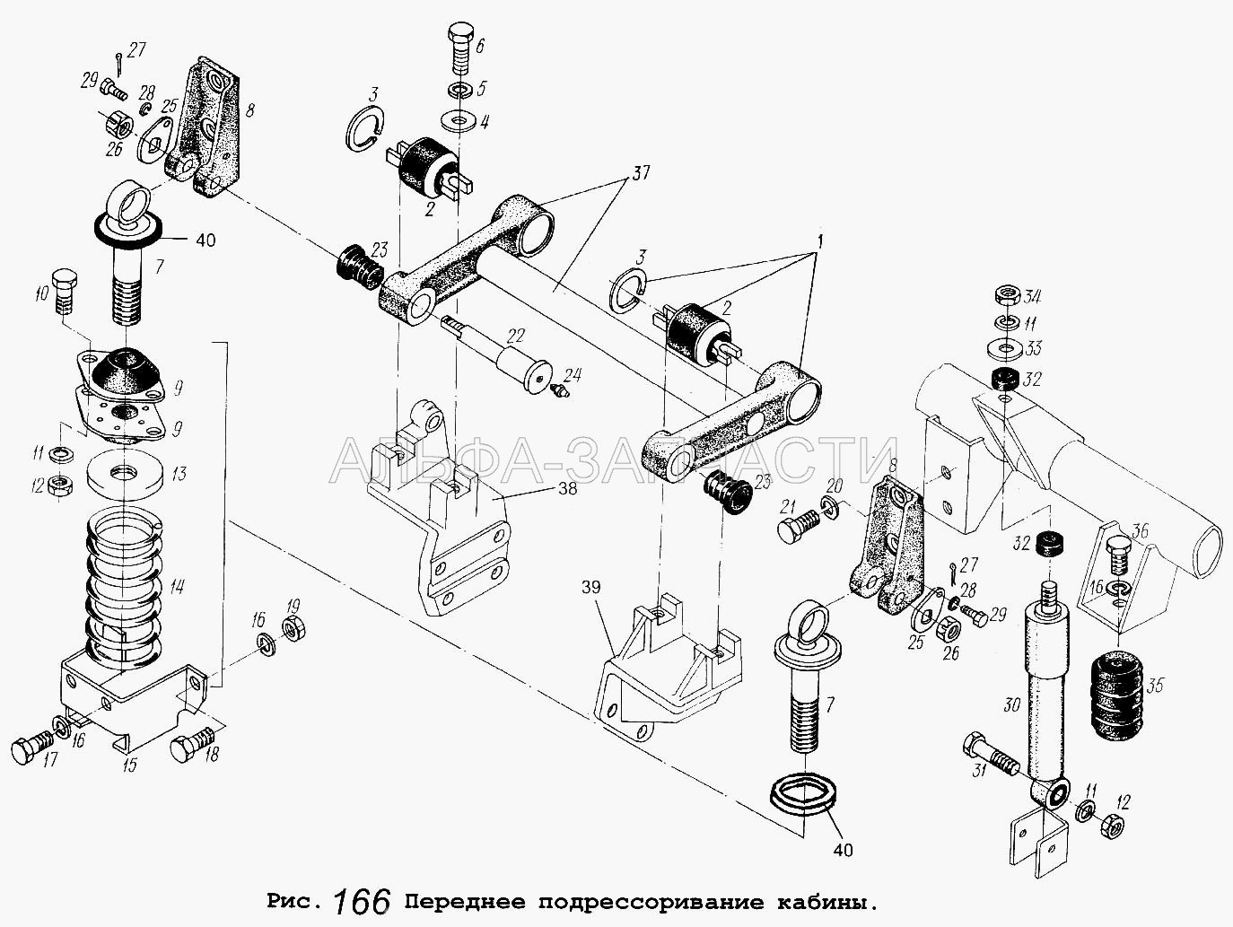 Переднее подрессоривание кабины  