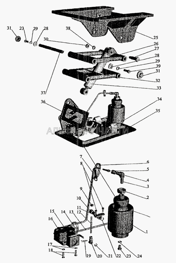 Подставка сиденья с пневмооборудованием (252039 Шайба 10) 