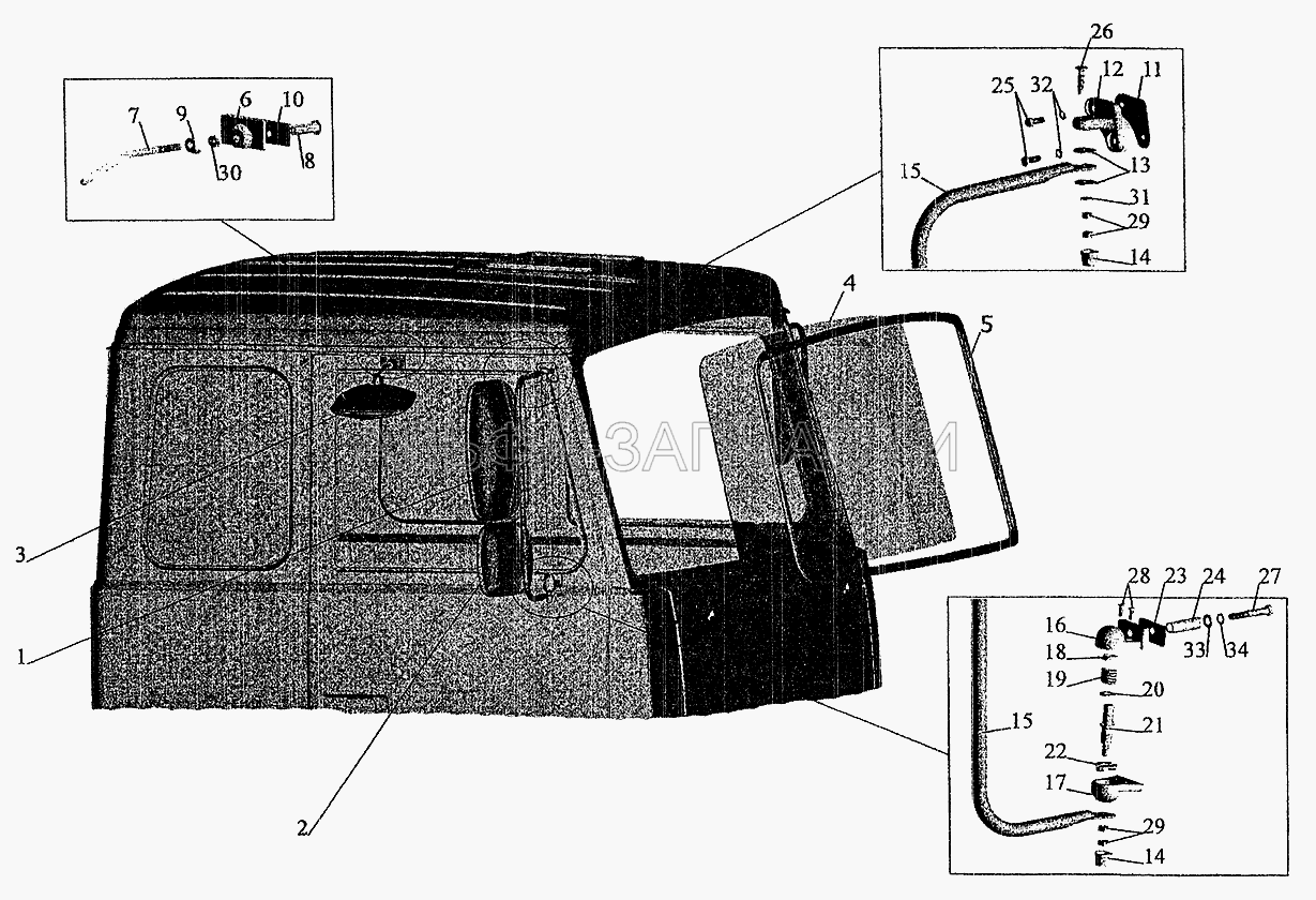 Установка стекол и зеркал на большую кабину (64221-8201075-01 Ось) 