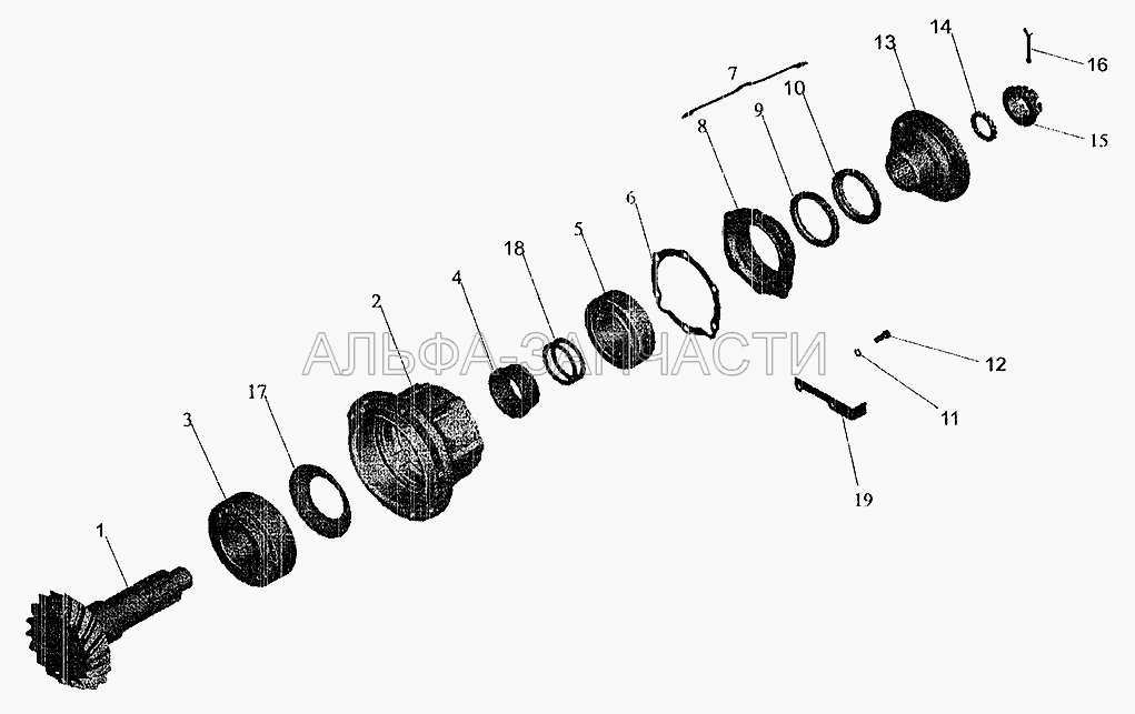 Редуктор заднего моста. Шестерня ведущая.  
