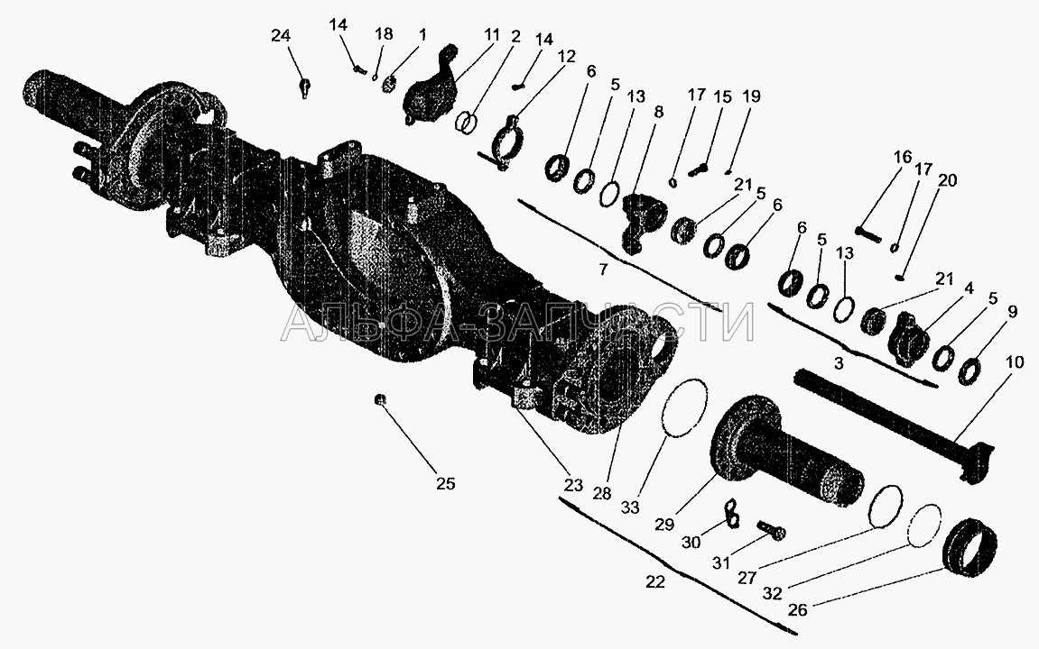 Картер мосла с приводом тормозного механизма (мост задний МАЗ-533608) (135-145-46-2-3 Кольцо уплотнительное) 