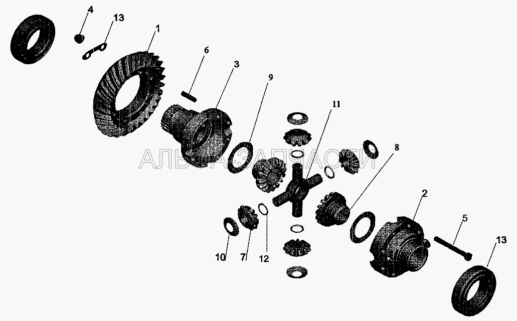 Редуктор среднего моста. Дифференциал  