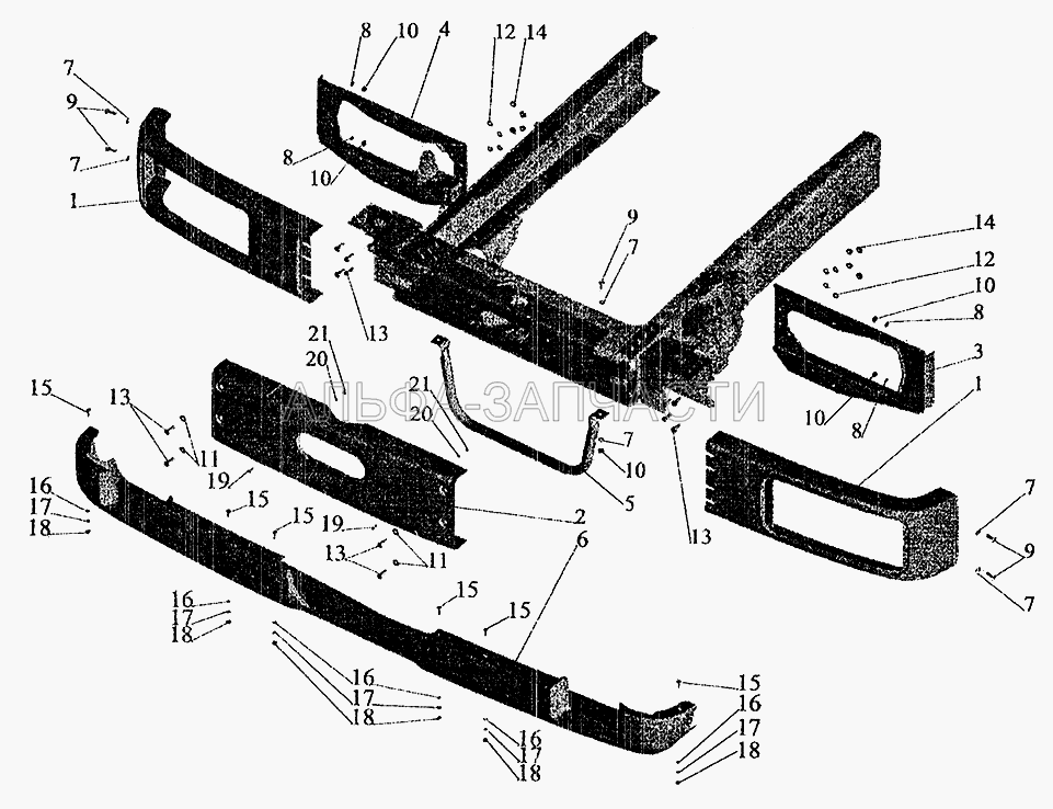 Крепление бампера (201418 Болт М6-6g) 