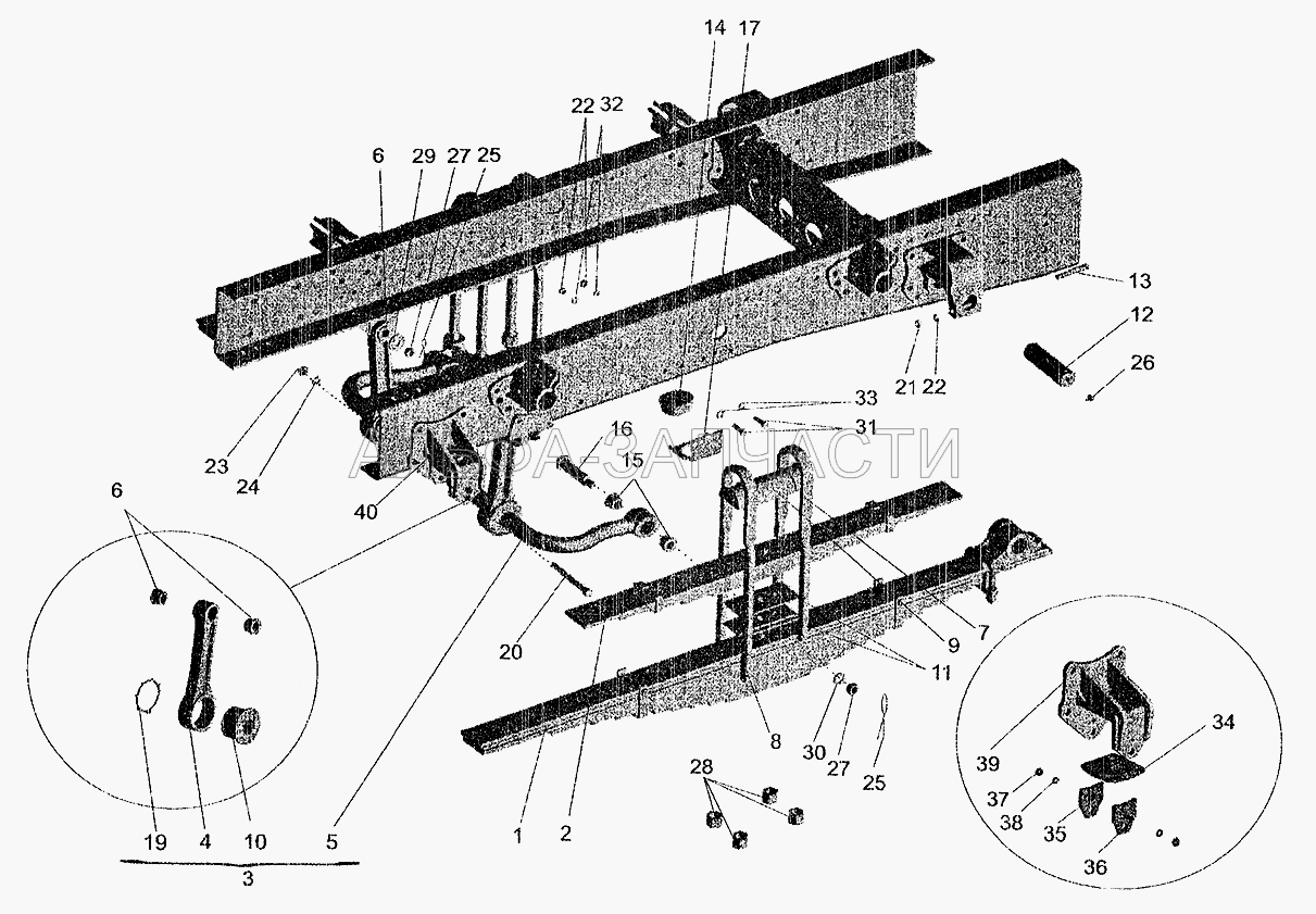 Подвеска задняя (221725 Винт М10-6gх35) 