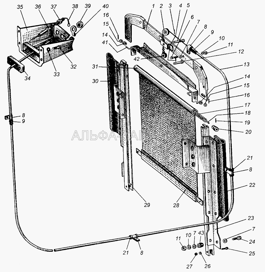 Шторка радиатора (250508-П29 Гайка М6) 