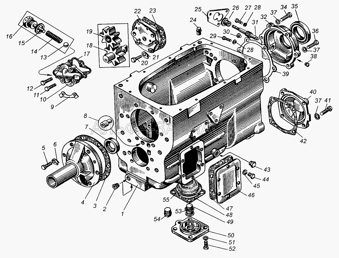 Картер и насос масляный коробки передач (310013-П29 Болт М10х35) 