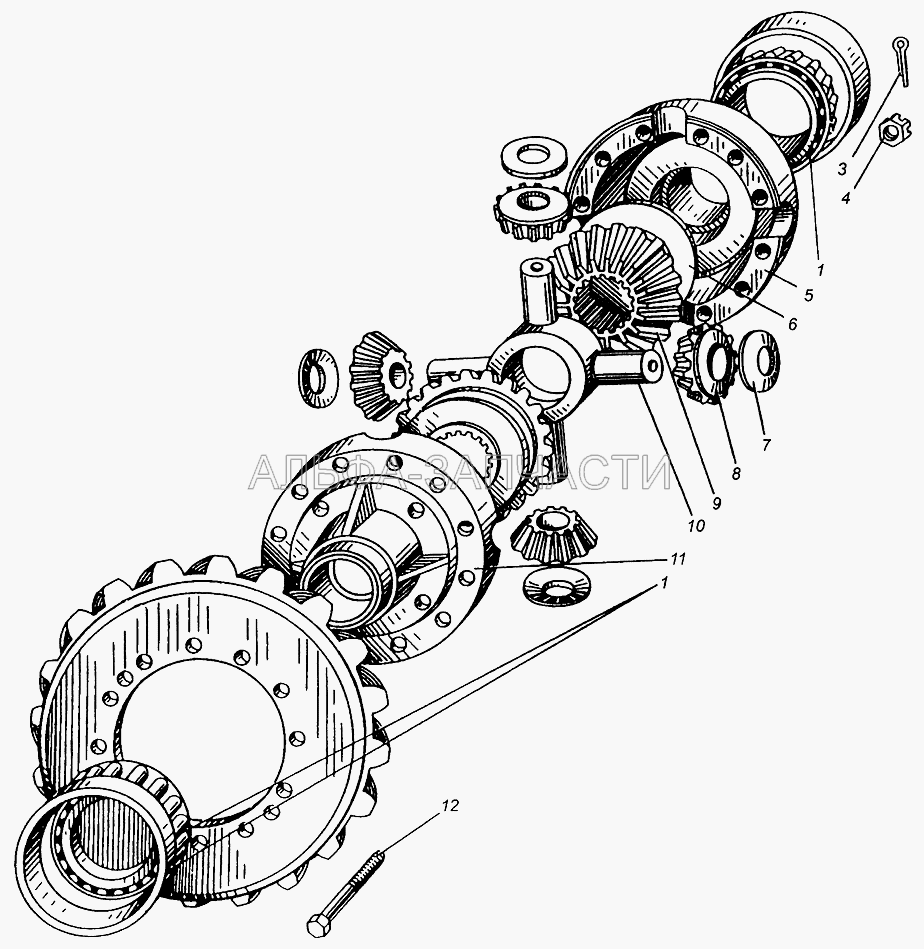 Дифференциал переднего моста МАЗ-509А  