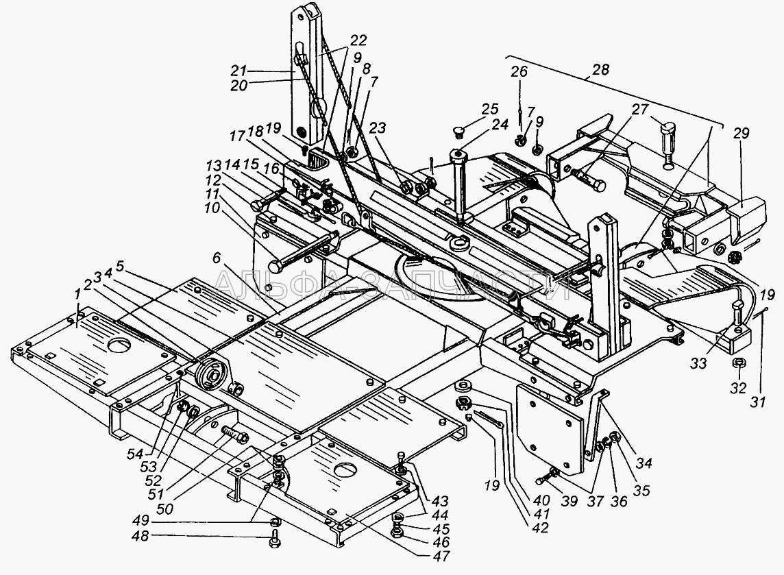 Рама лесовозного оборудования, рамка, коник МАЗ-509А (250558-П29 Гайка) 