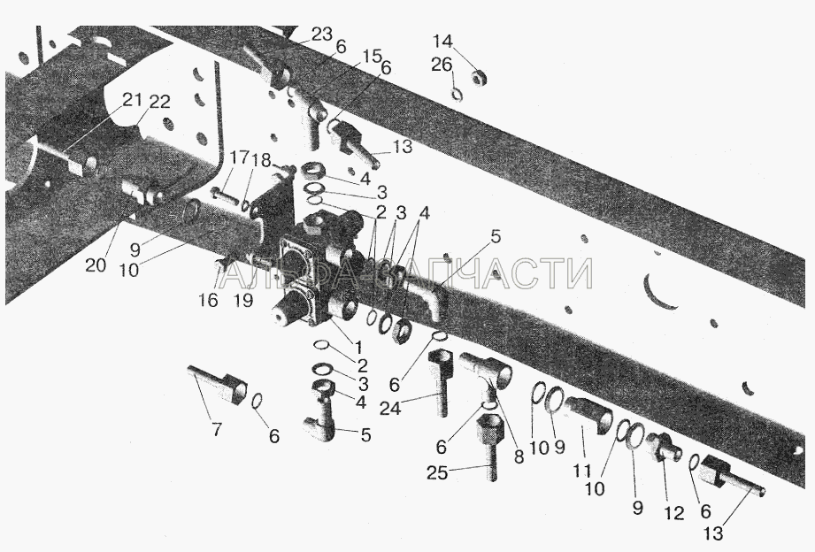 Крепление четырехконтурного клапана МАЗ-555102 (402947 Угольник) 