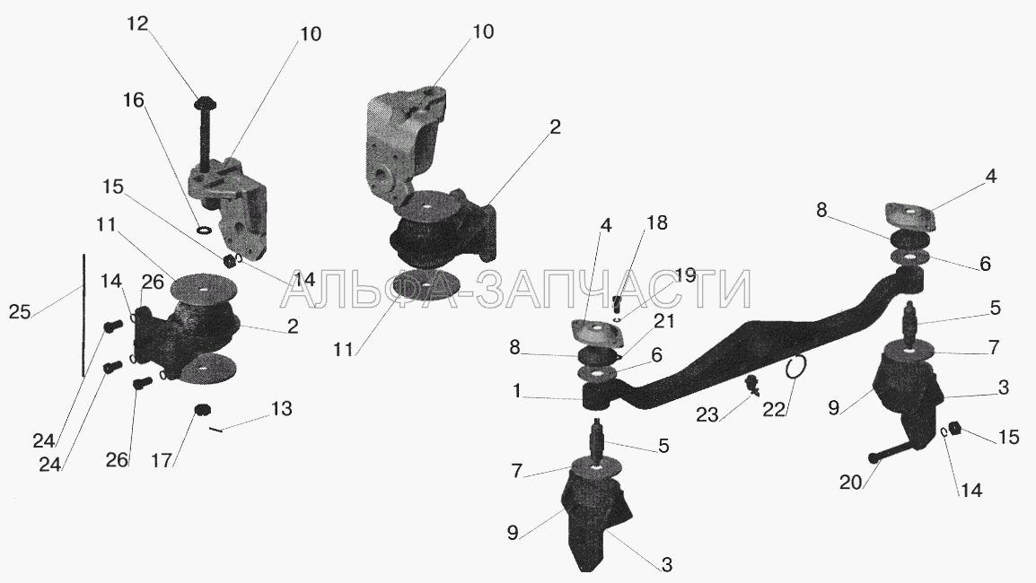 Крепление двигателя на автомобиле МАЗ-551605 (372703-10 Болт 3М16-6gх45) 