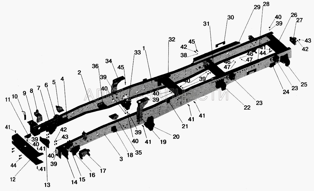 Рама 543202, 543203,543205, 543208-рессорная подвеска (5432-2801172-11 Поперечина) 