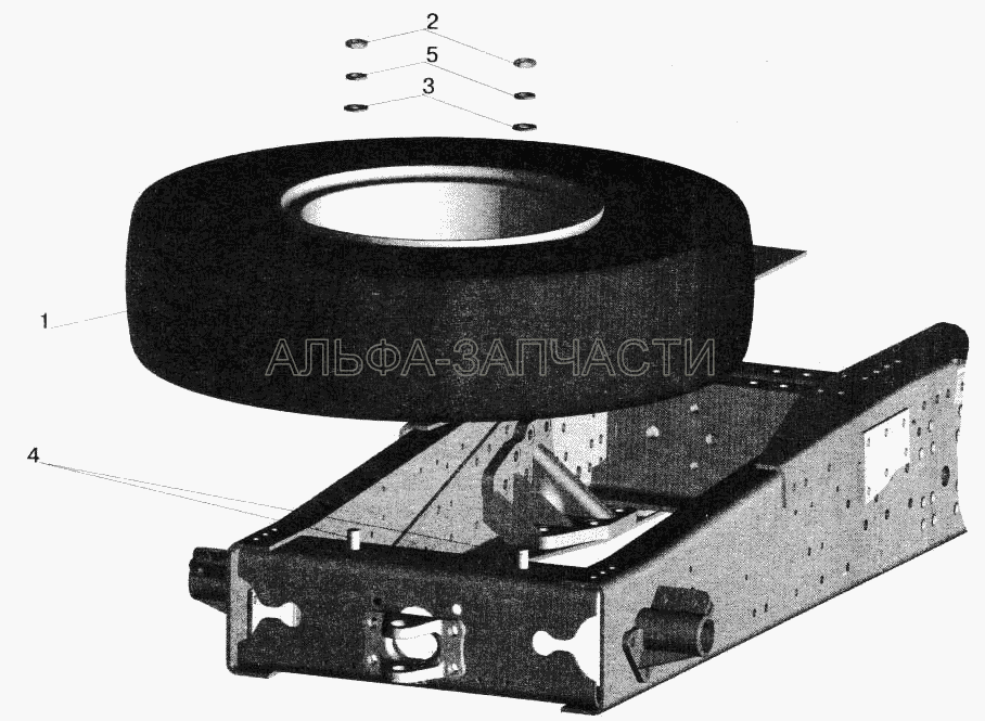 Установка запасного колеса МАЗ-642208, 642205 (64226-3100001)  