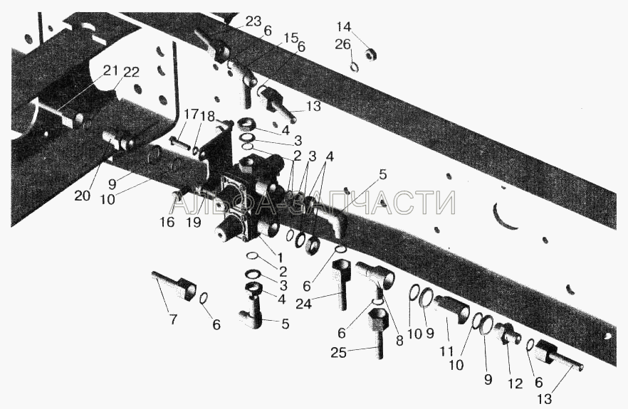 Крепление четырехконтурного клапана МАЗ-555102 (402947 Угольник) 