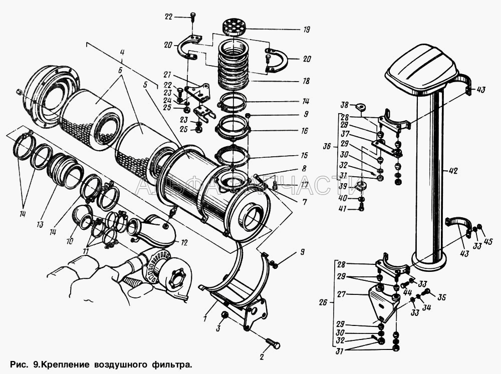 Крепление воздушного фильтра (8421-1109010 Фильтр воздушный) 