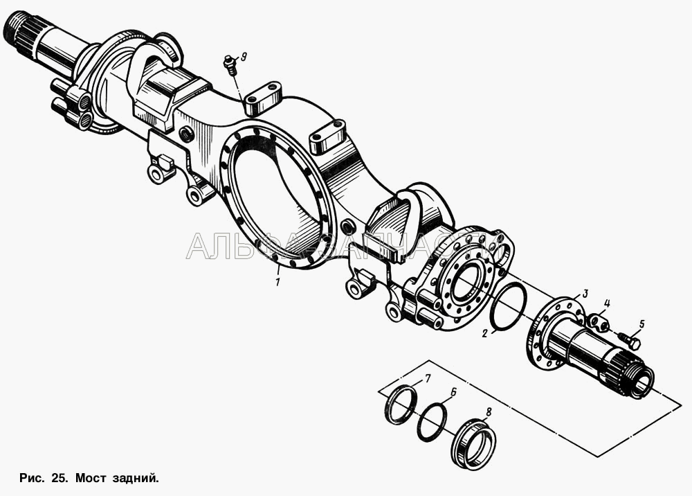 Мост задний. Картер моста  