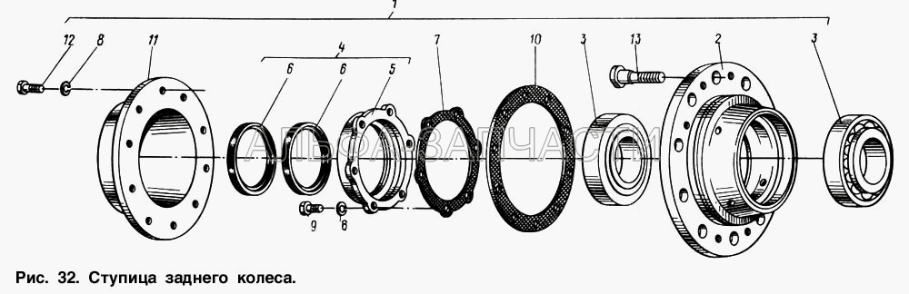 Ступица заднего колеса (5336-3104038 Манжета 1.2-120х150-2) 