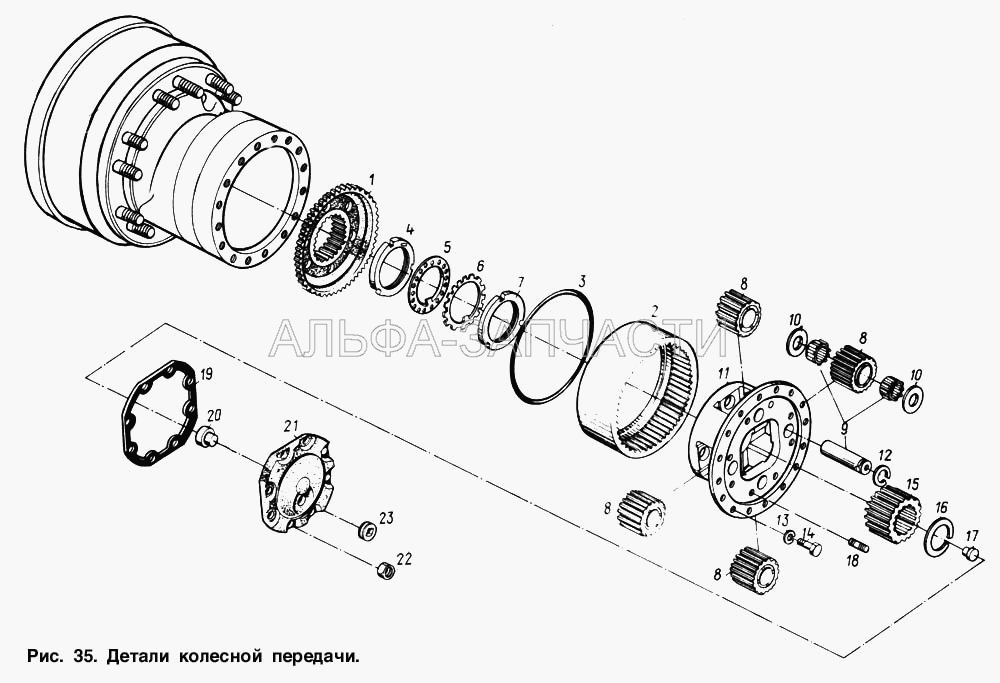 Детали колесной передачи  