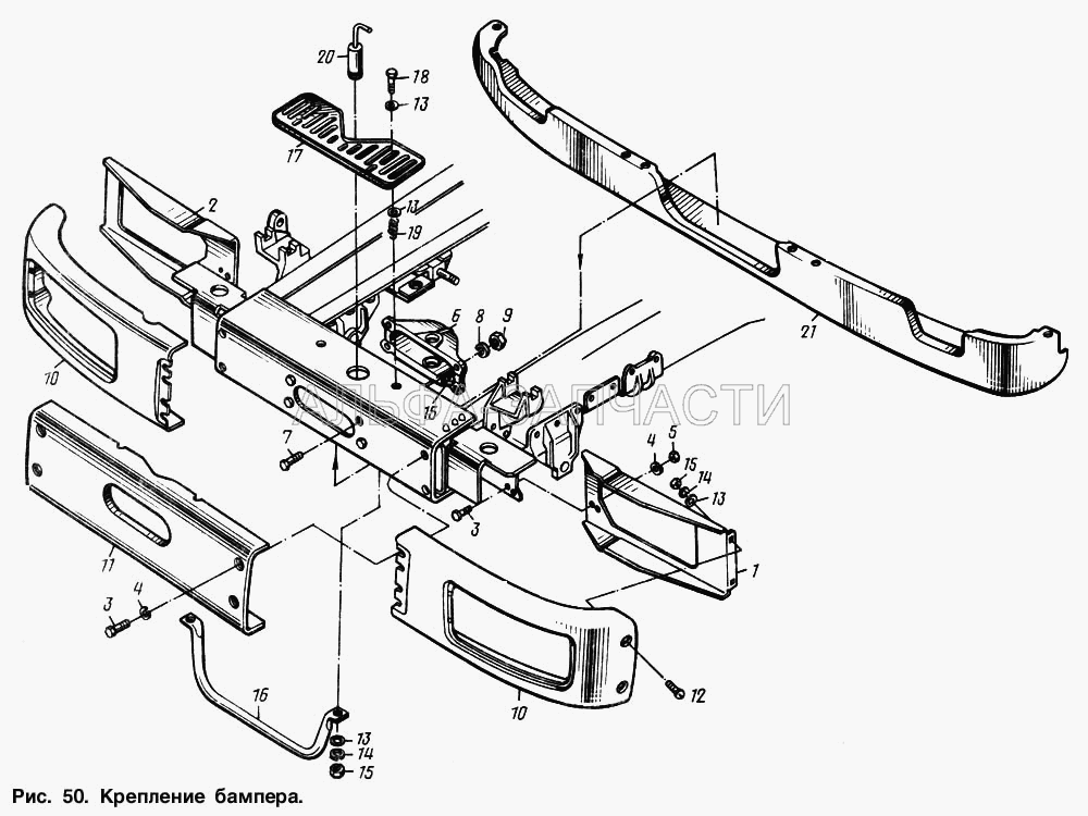 Крепление бампера  