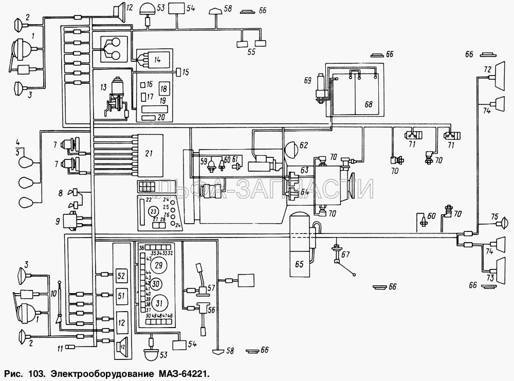 Электрооборудование МАЗ-64221 (ФП316-3731000 Световозвращатель) 