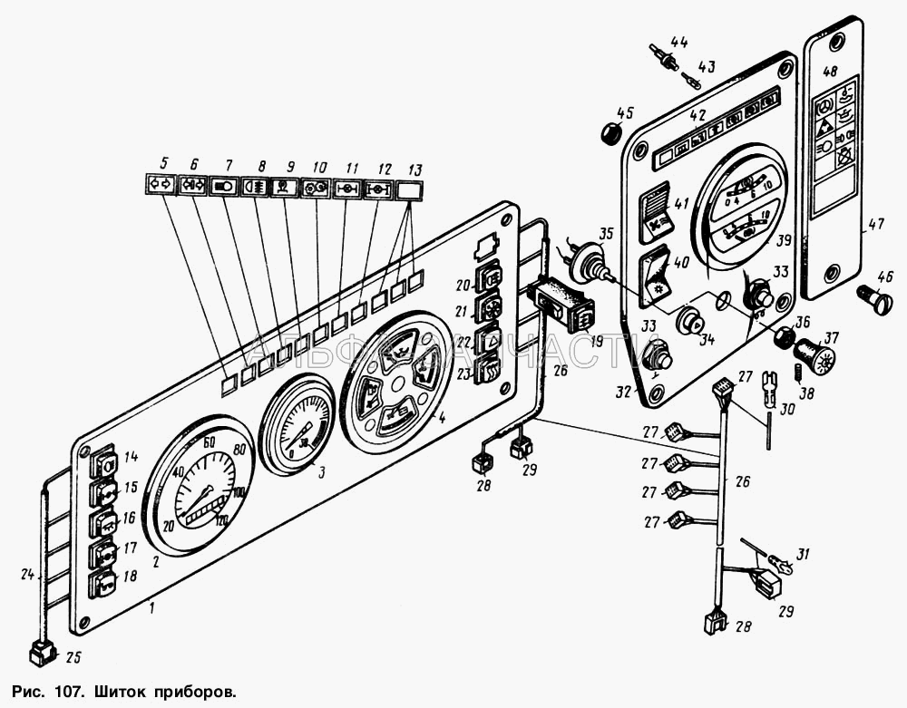 Щиток приборов (П147-3709000-09.11 Переключатель) 