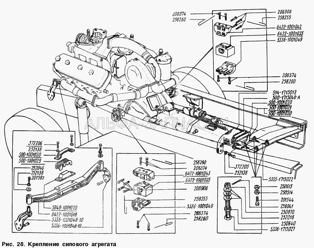 Крепление силового агрегата (258041-П29 Шплинт) 