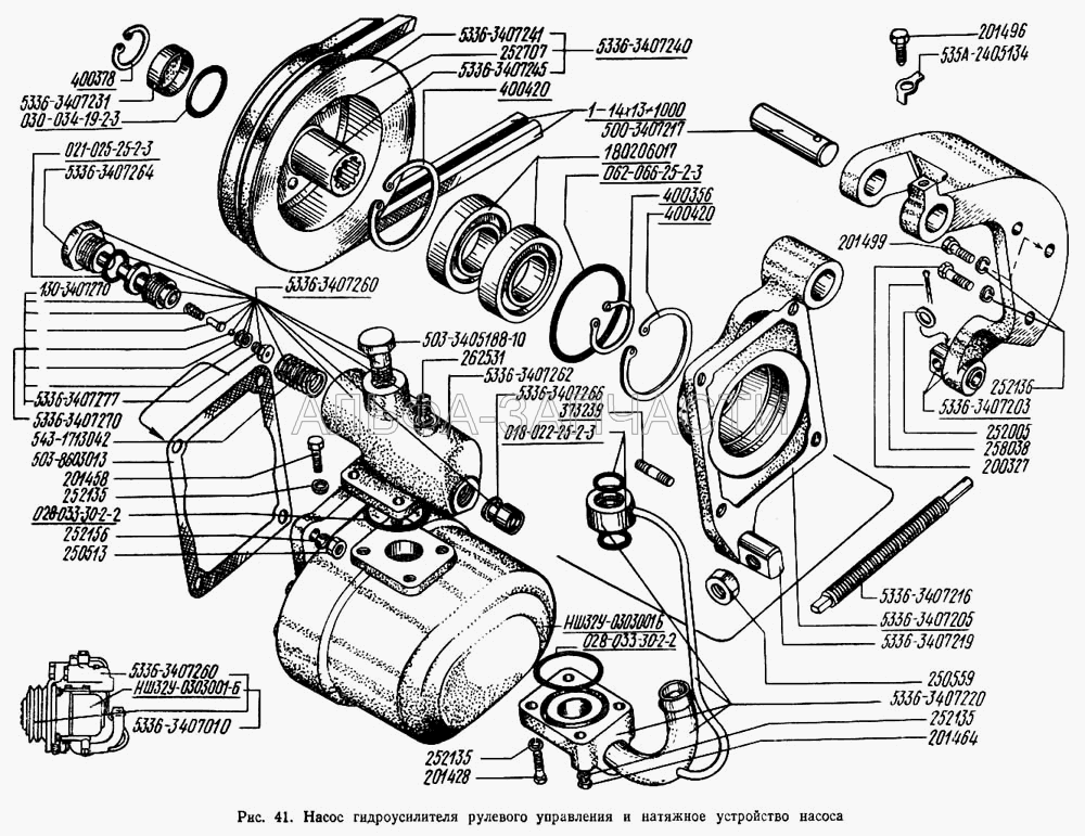 Насос гидроусилителя рулевого управления и натяжное устройство насоса  