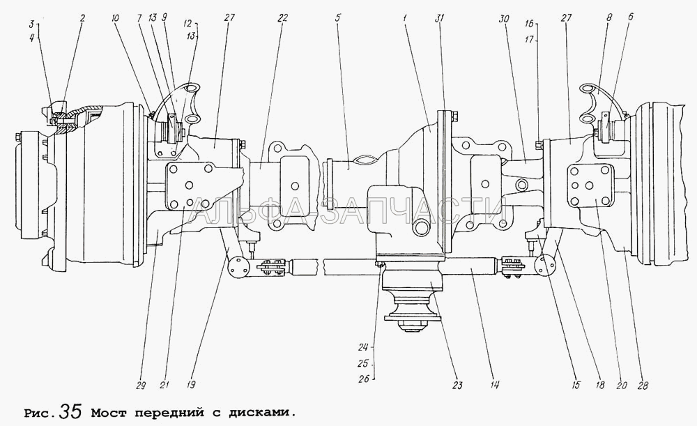 Мост передний с дисками (202252 Болт М20х1,5-6gх65) 