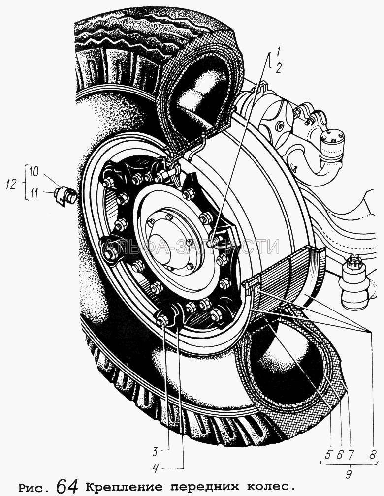 Крепление передних колес (8,5-20-3101012-Б2 Колесо 8,5х20) 