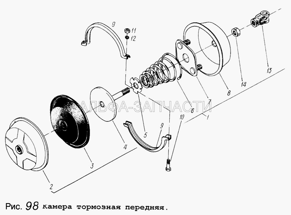 Камера тормозная передняя (100-3519210-01 Камера тормозная передняя) 