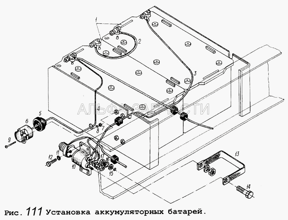 Крепление аккумуляторного ящика (201418 Болт М6-6g) 