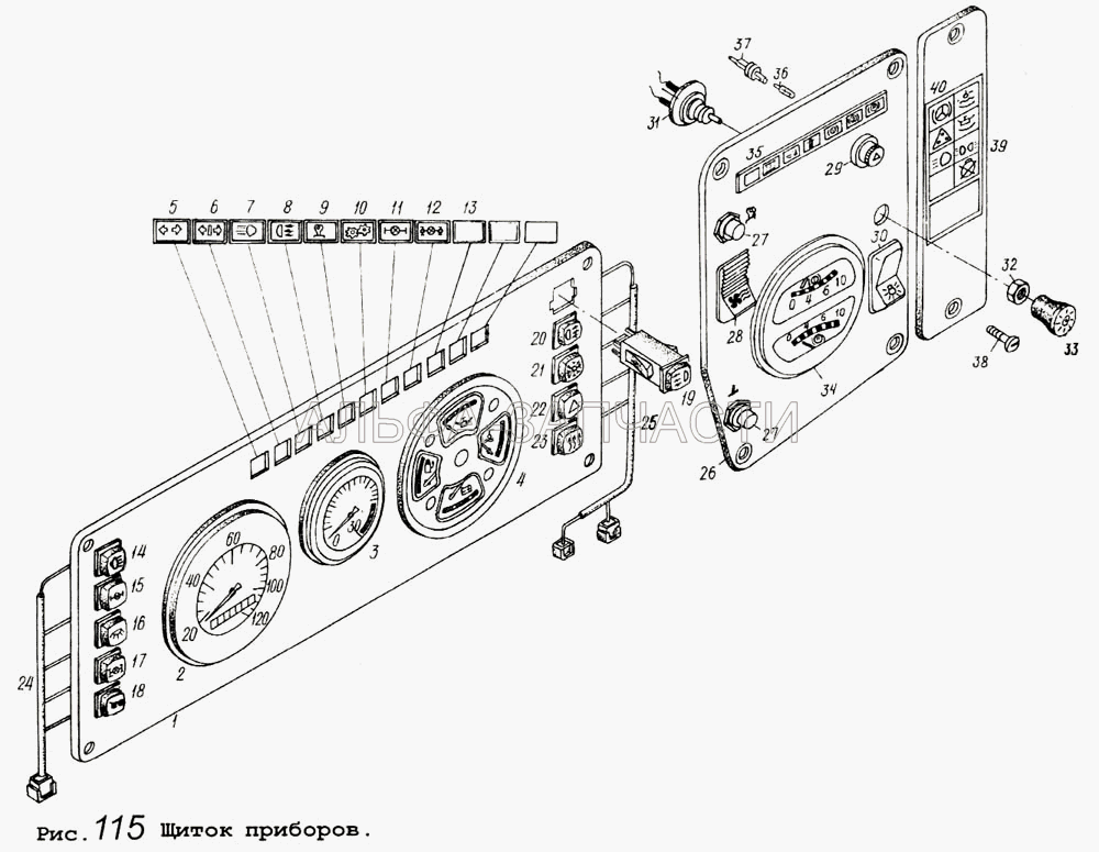 Щиток приборов (3812.3710000-02.08 Выключатель фары освещения сцепки) 