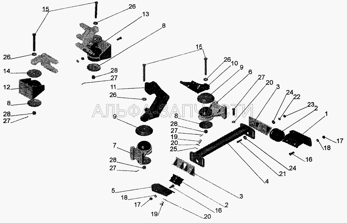 Крепление двигателя 64302-1001002 (202137 Болт М16х1,5-6gх25) 